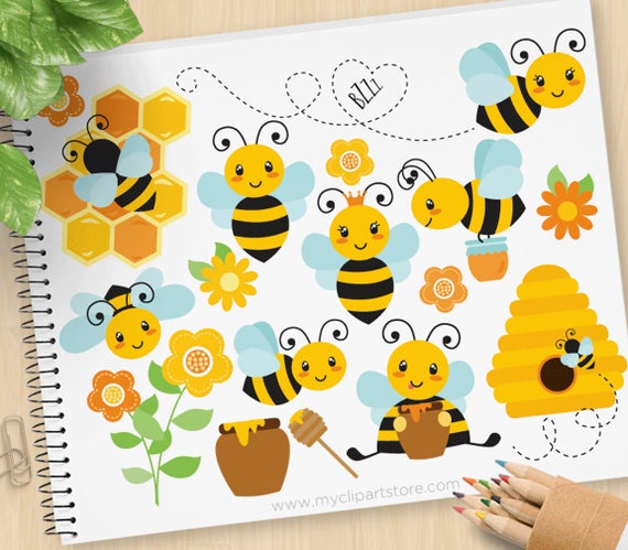 bees clipart spring