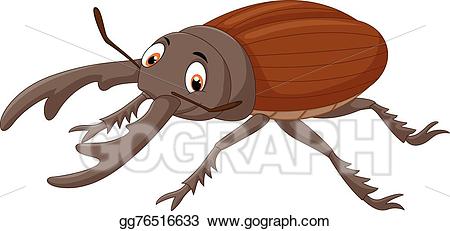 Vector stock stag illustration. Beetle clipart cartoon