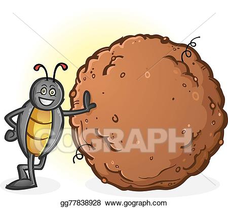 Beetle clipart dung beetle. Vector art with a