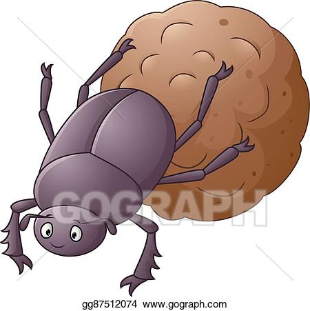 Vector art with a. Beetle clipart dung beetle