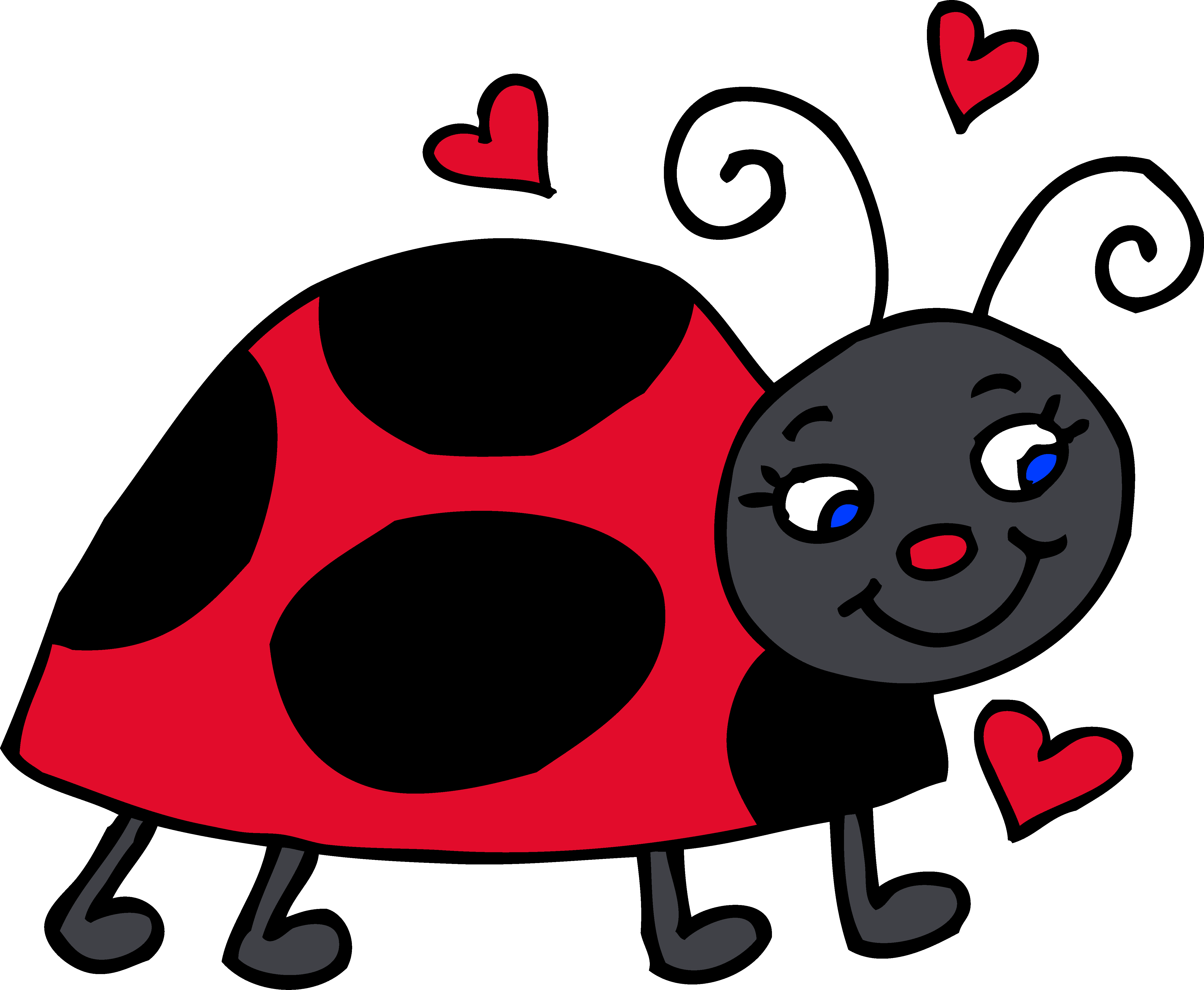 Clipart happy bug. Cute red ladybug with