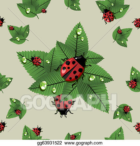 Beetle clipart spring. Eps vector leaves and