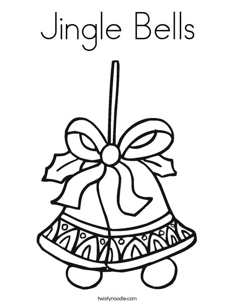 Jingle bells coloring twisty. Bell clipart colouring page