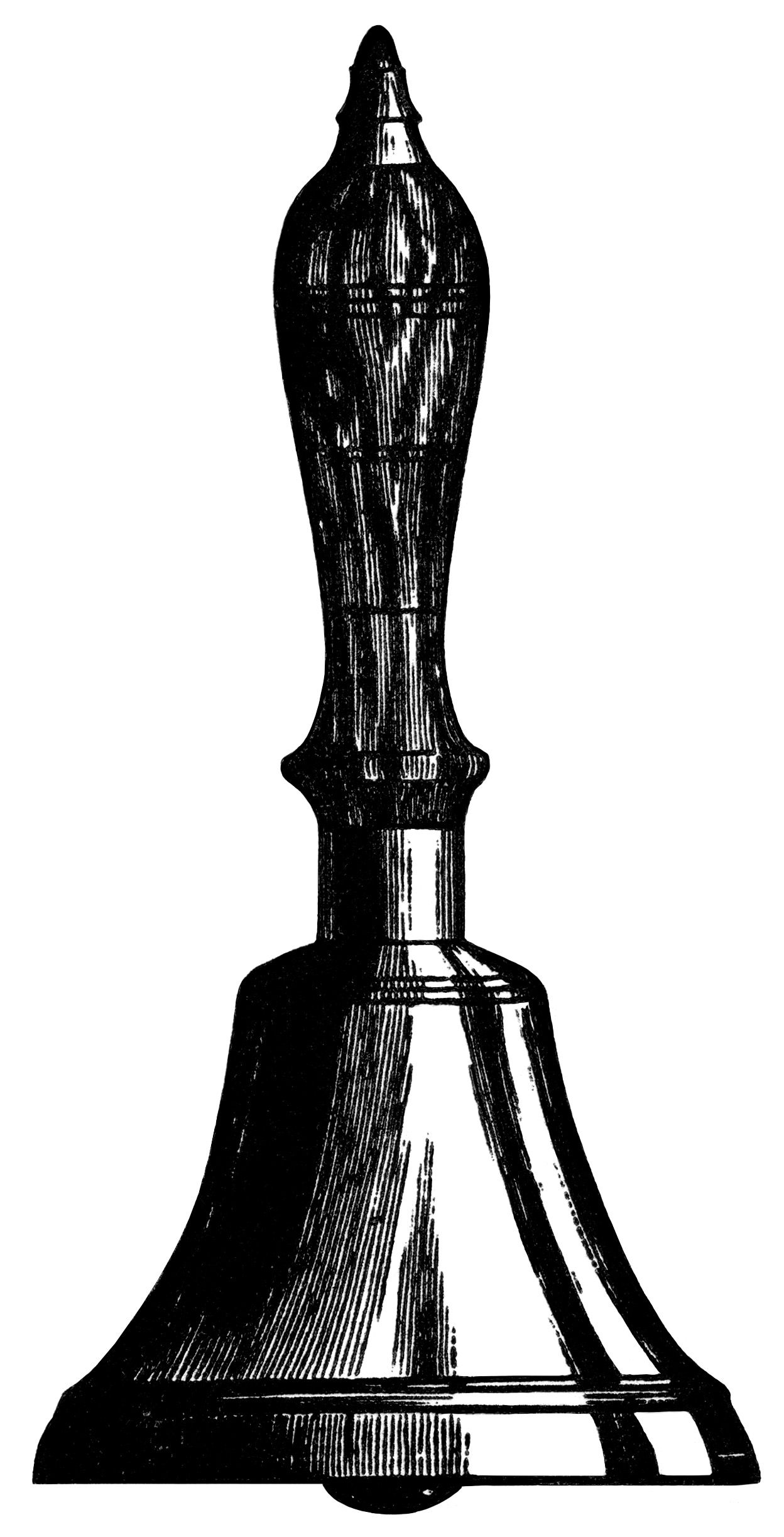 Bell clipart hand bell. Antique free black and