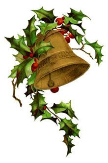 Bell clipart mistletoe. Free vintage christmas bells