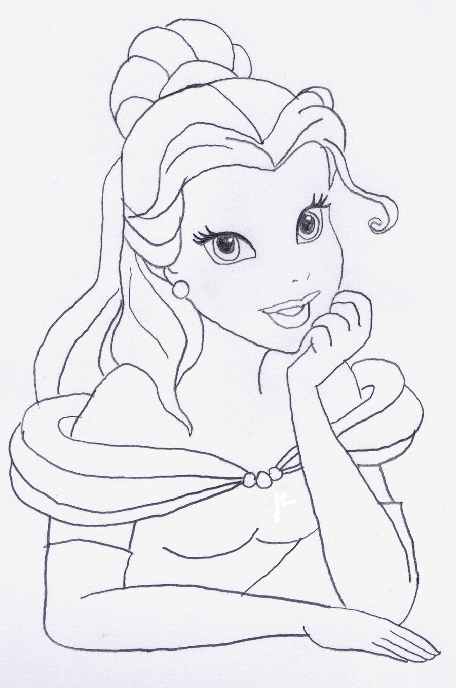 Belle clipart drawing. Princess drawings disney color