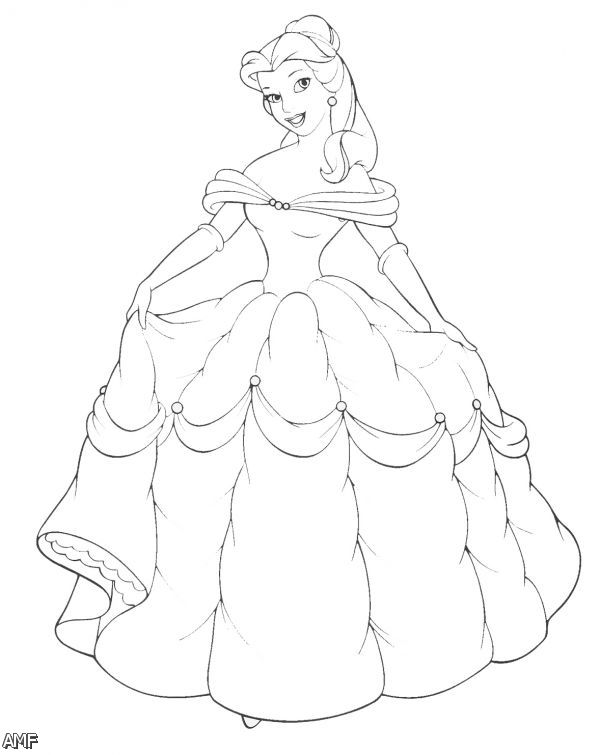 Belle clipart drawing. Disney princess at getdrawings