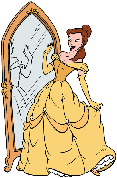 Belle clipart mirror. Clip art disney galore