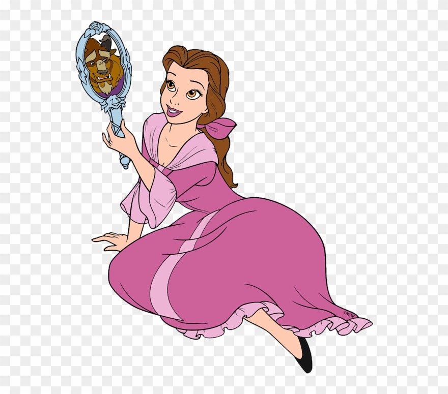 Belle clipart mirror. Beauty and the beast