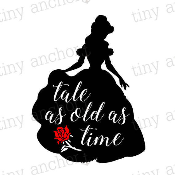 Beauty and the beast. Belle clipart silhouette