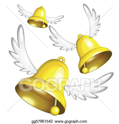 Bells clipart easter. Eps vector flying stock