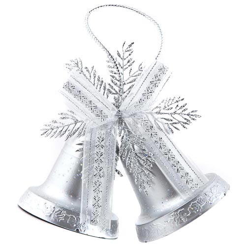 Christmas wishes greetings and. Bells clipart silver