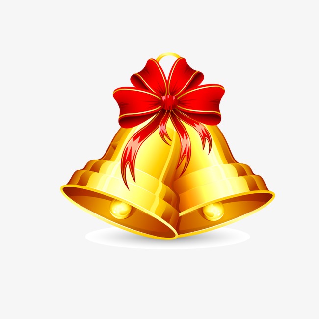 Christmas golden creative png. Bells clipart small bell