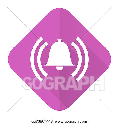 Stock illustration alarm pink. Bells clipart symbol