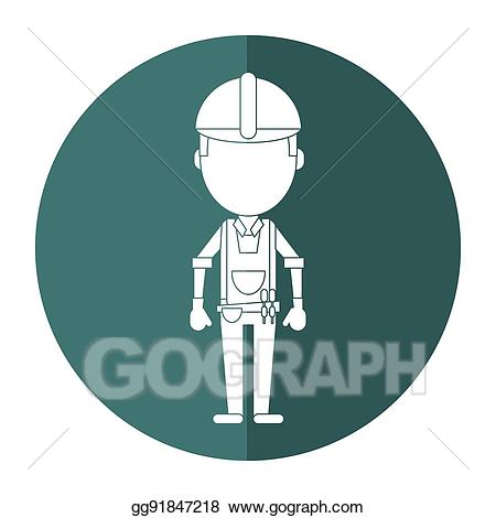 Belt clipart construction. Vector illustration man with