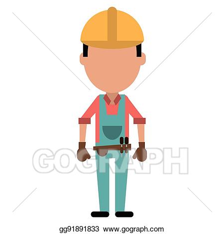 Eps vector man with. Belt clipart construction