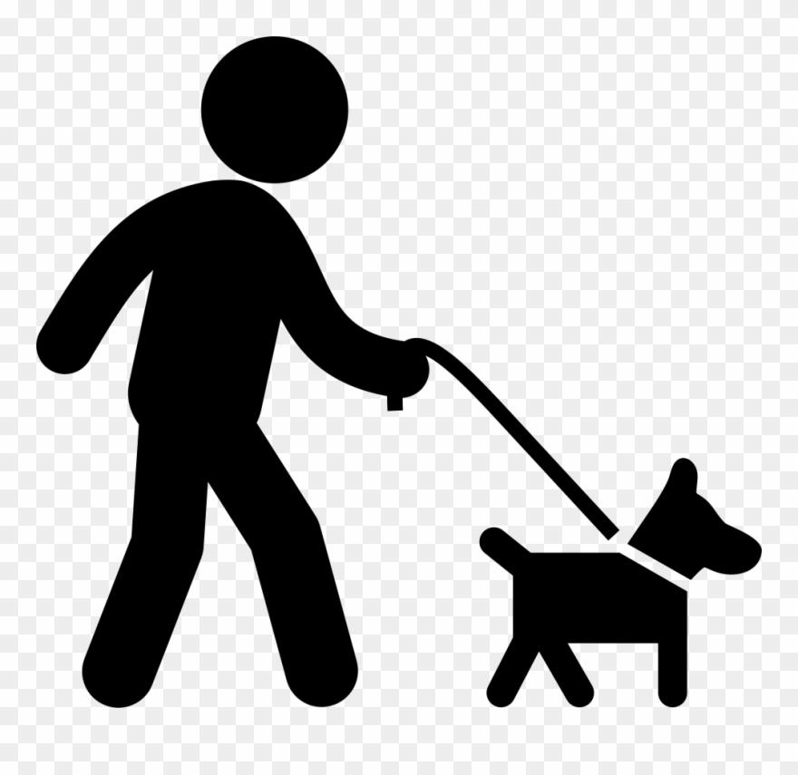 Dog with walking a. Belt clipart man png