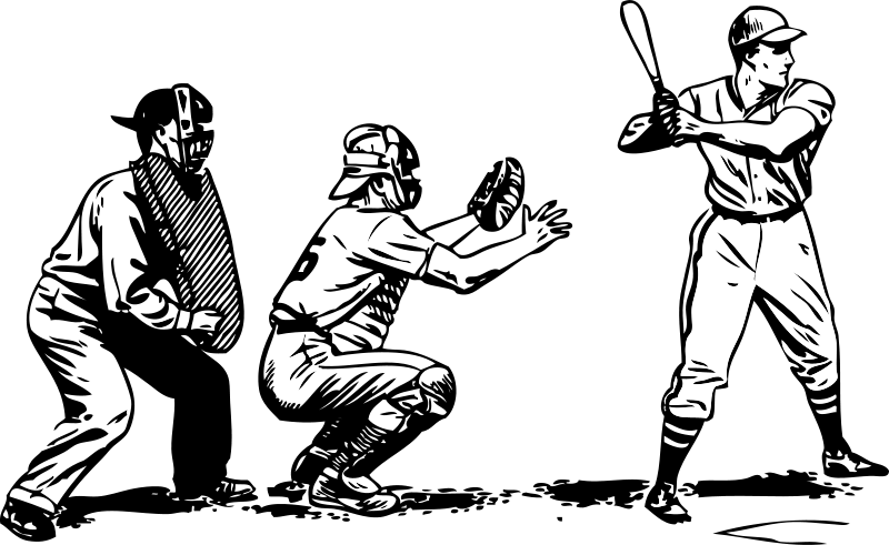 Umpire black and white. Game clipart baseball match