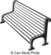 bench clipart black and white