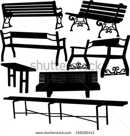 . Bench clipart silhouette