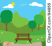 bench clipart spring