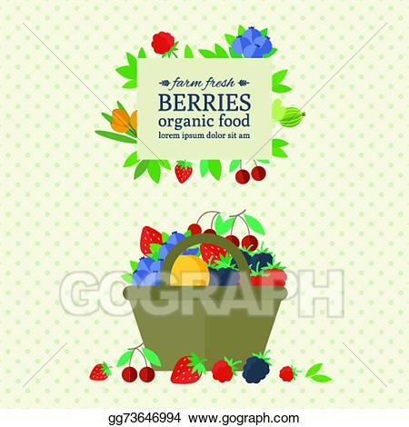Vector art with fresh. Berries clipart banner