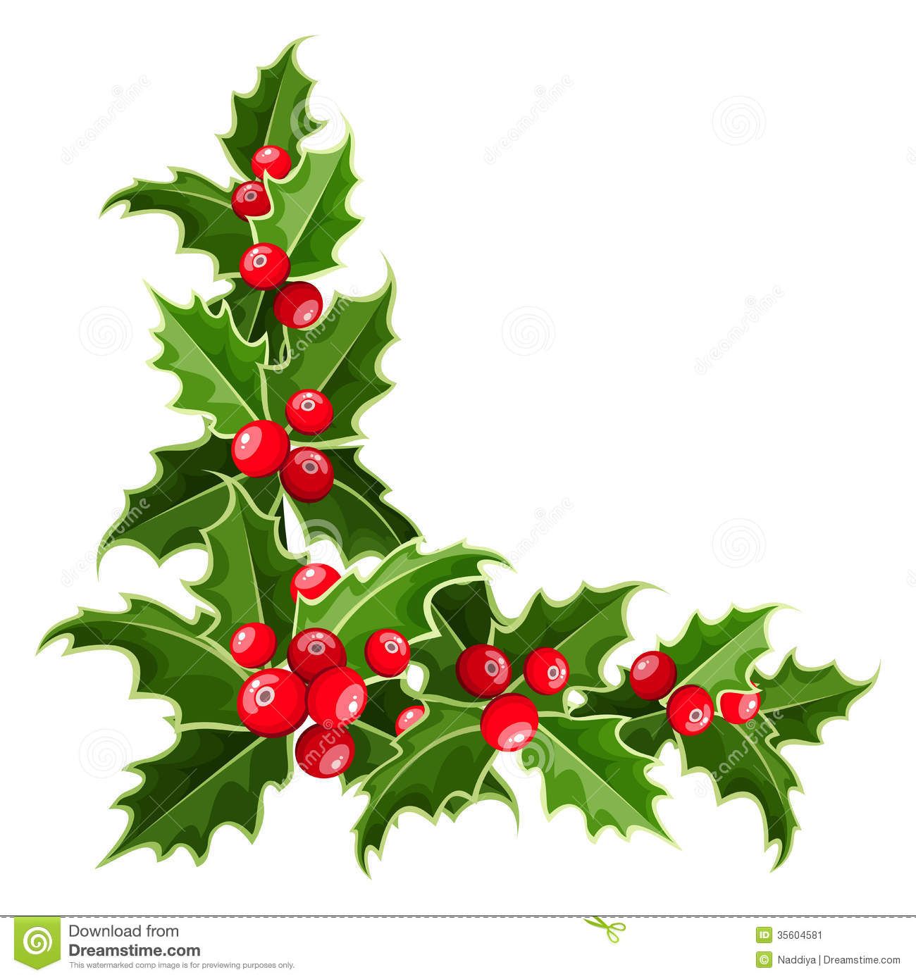 Christmas and berries corner. Berry clipart leaves holly