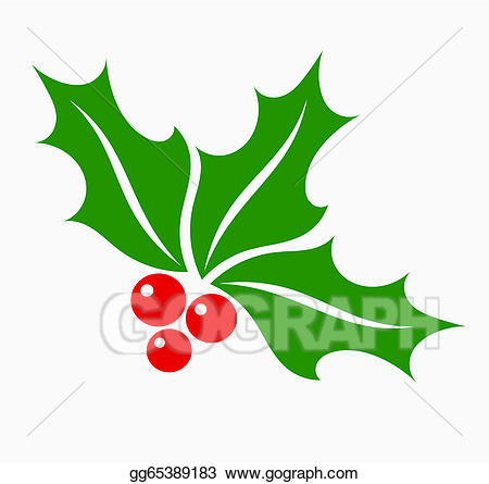 Berry clipart leaves holly. Vector art symbol eps
