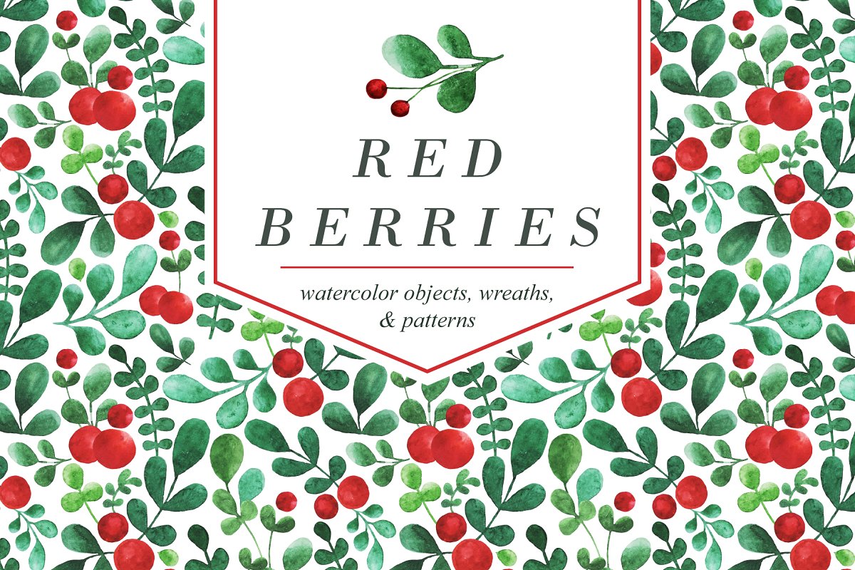 Berries clipart red object. Berry watercolor set illustrations