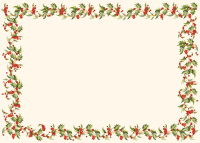 Christmas border horizontal incep. Berry clipart banner