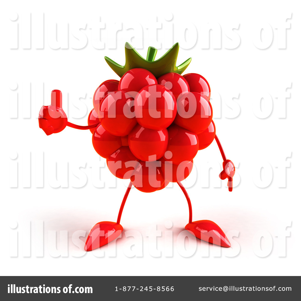 Berry clipart character. Raspberry illustration by julos