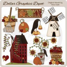 Clip art fall blessings. Berry clipart primitive