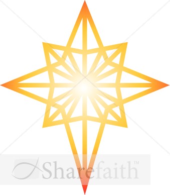 Bethlehem clipart clip art. Glowing star of epiphany