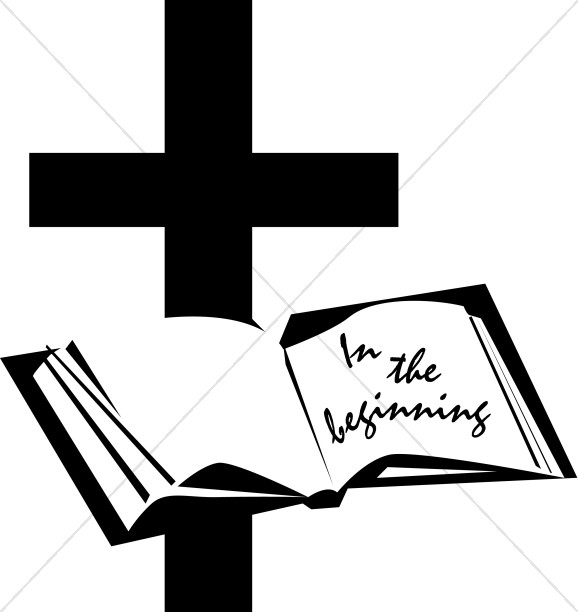 In the beginning and. Bible clipart cross