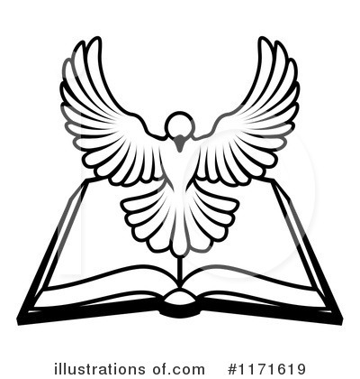 Pencil and in color. Bible clipart dove