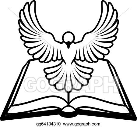 Bible clipart dove. Vector christian concept illustration