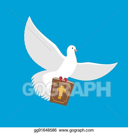 Bible clipart dove. Eps illustration white and