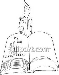 Line drawing of a. Candles clipart bible