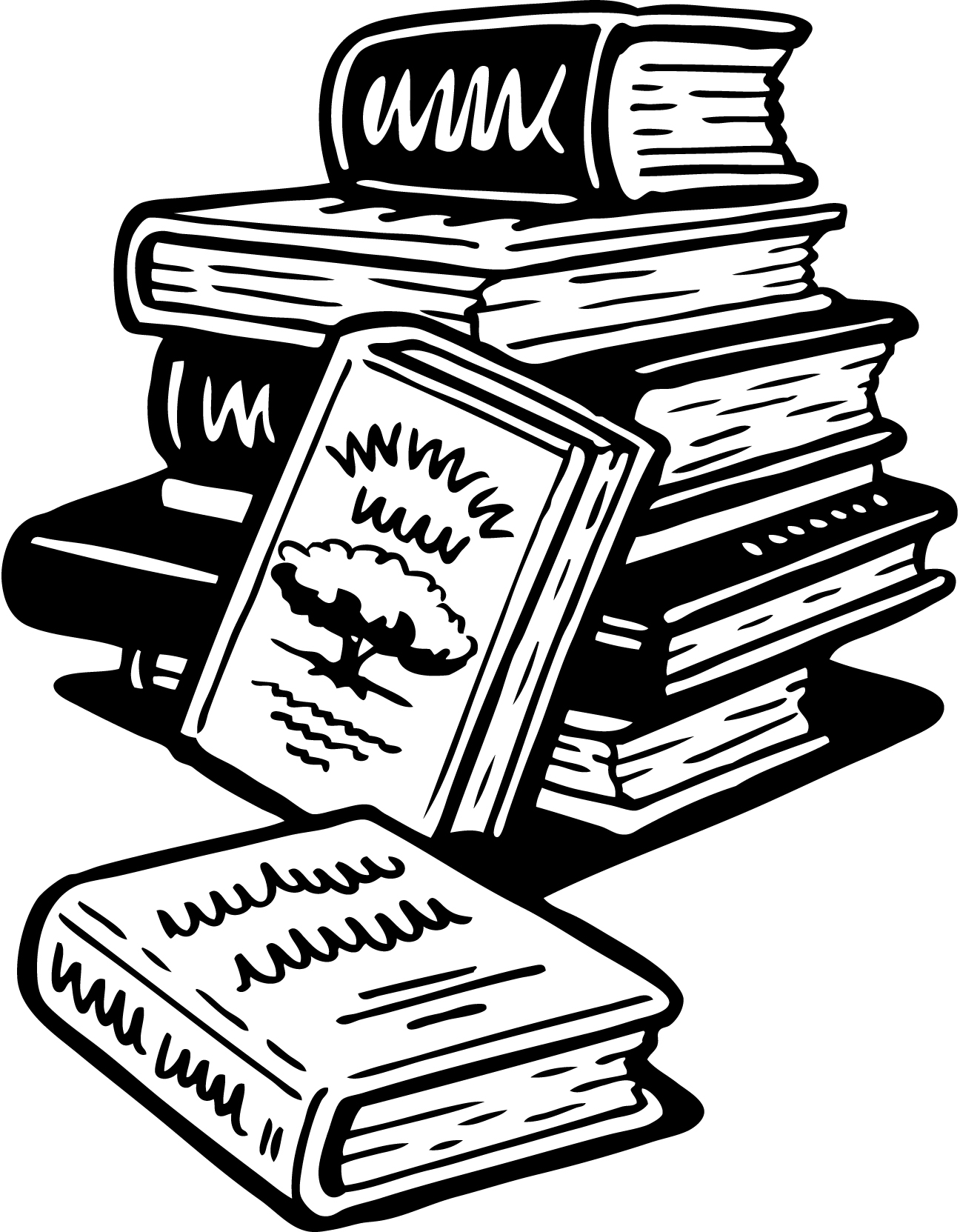 bibliography clipart black and white
