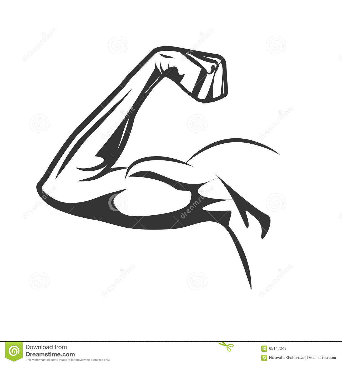 bicep clipart black and white
