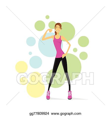 Bicep clipart fitness. Vector stock sport woman