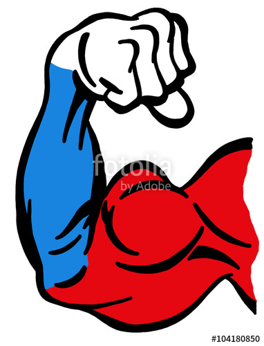 Bicep clipart power. Biceps painted with colors