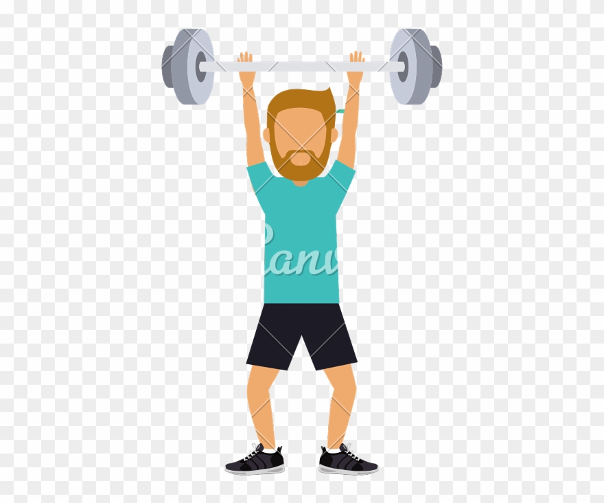 Male practising weight lifting. Bicep clipart weightlifting