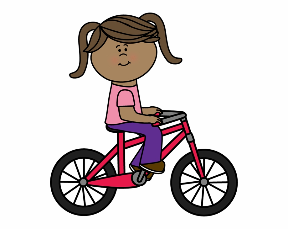 Girl riding a bicycle. Cycling clipart bike tour