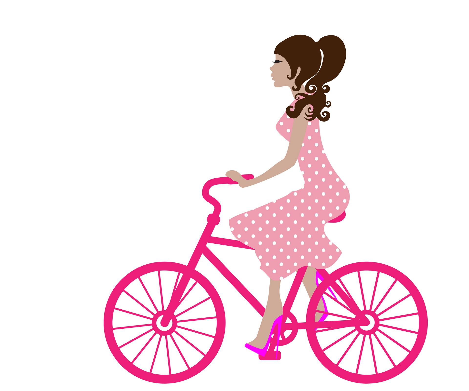 Biking clipart bycycle. Girl on bike free