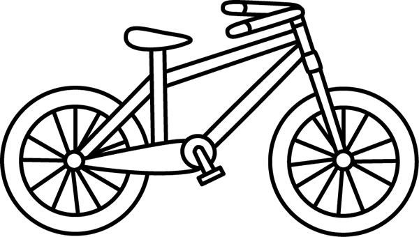 Bicycle clipart black and white. Clip art misc 
