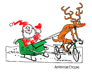 Riverside club merry from. Bicycle clipart christmas