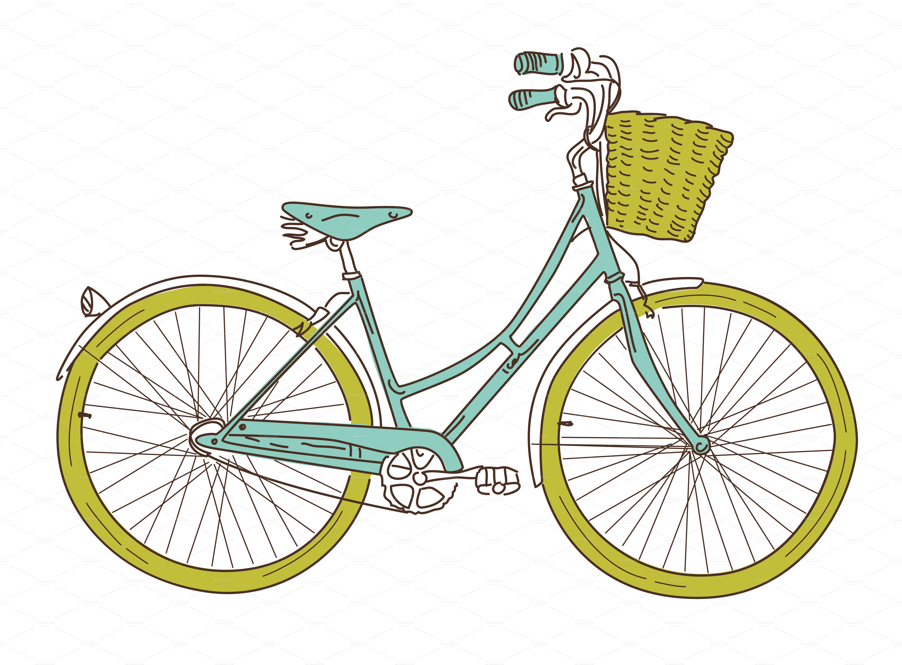 Bicycle clip art vector. Keys clipart bike