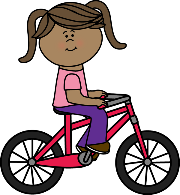 Clip art images girl. Purple clipart bicycle