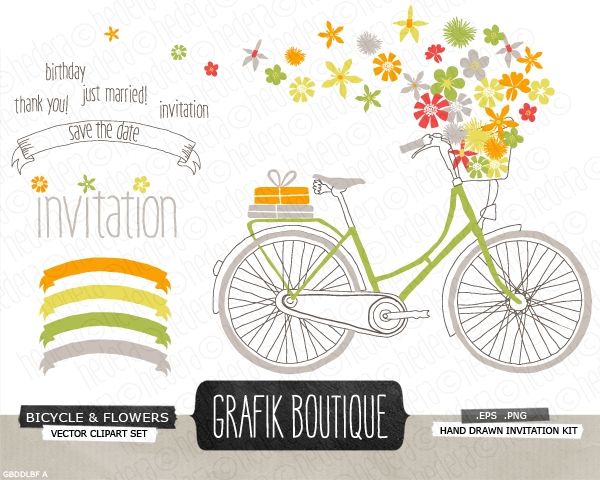 bicycle clipart flower